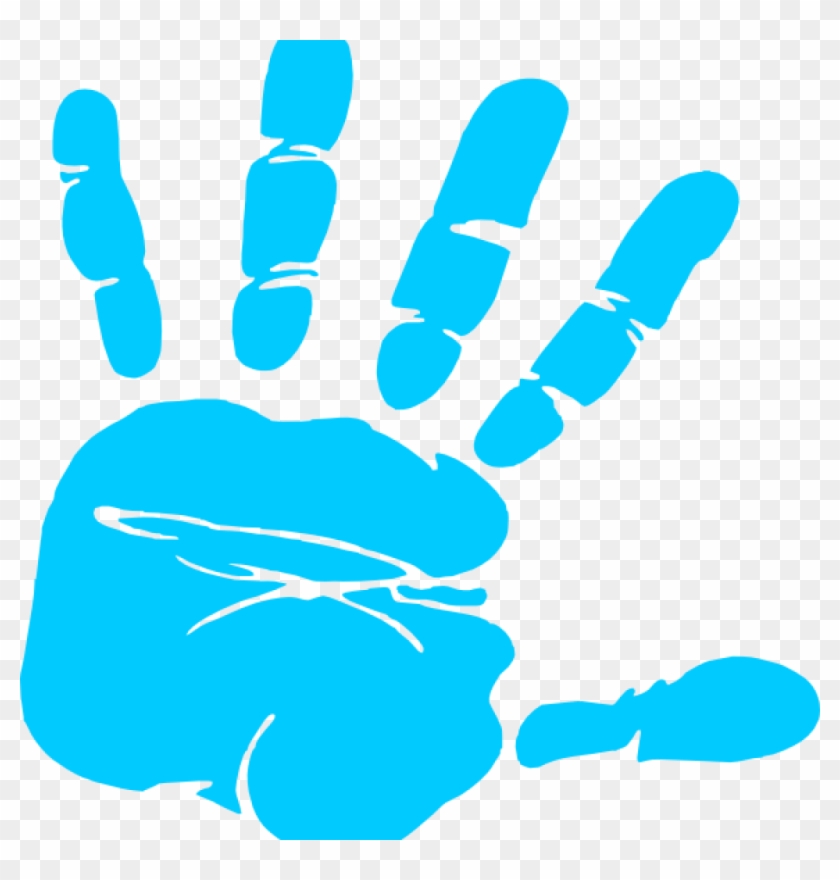 Handprint Clipart Blue Hand Print Clip Art At Clker - Baby Hand Print Clipart #953254