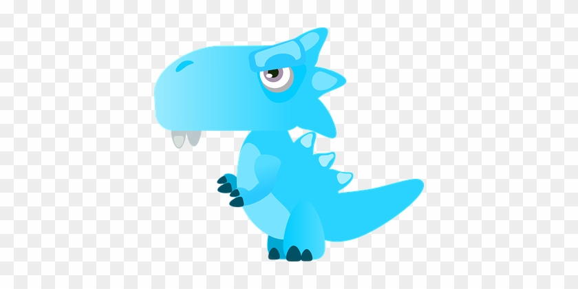 Dinosaur, Cartoon, Dragon, Blue - Dinosaurio Dibujo Png #953265