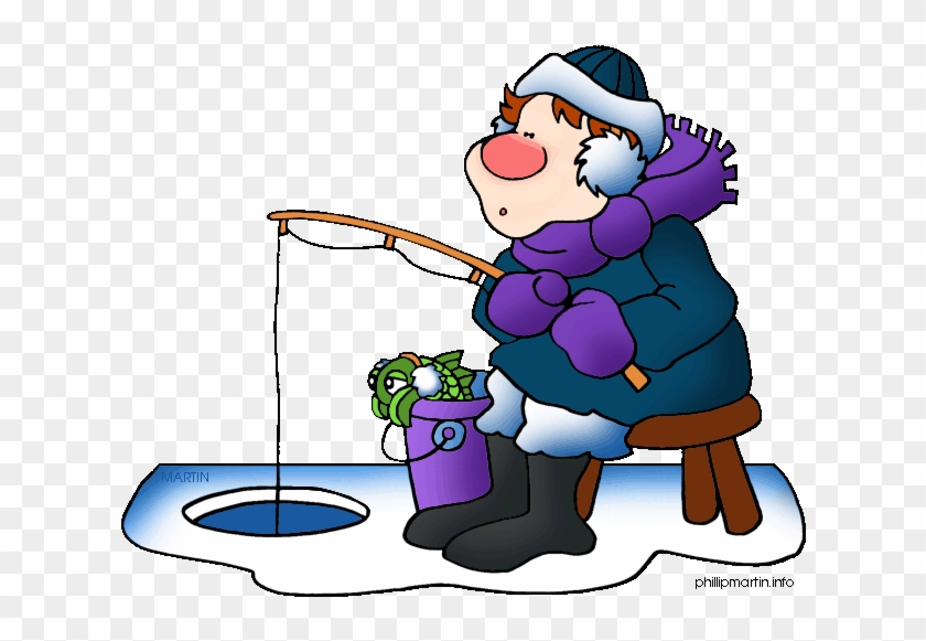 ice fishing shack clipart of children