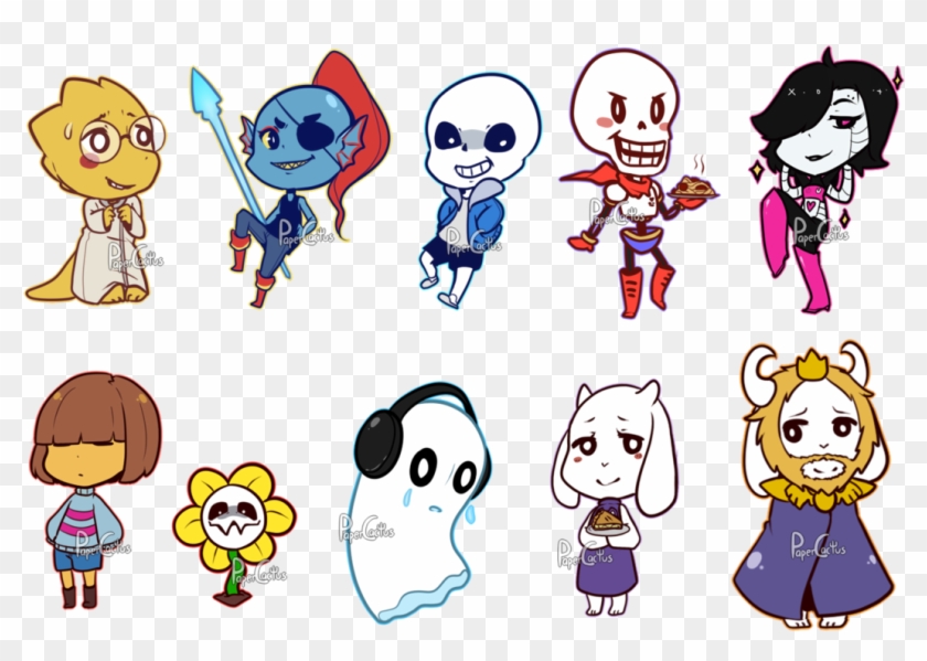 Undertale Characters By Papercactus All Main Undertale Characters Free Transparent Png Clipart Images Download