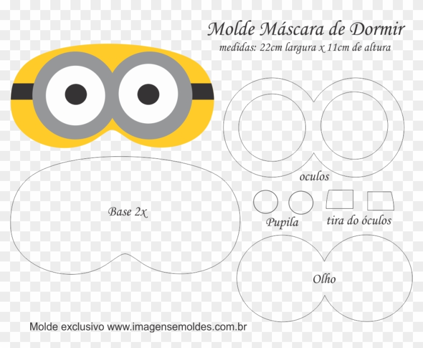 Molde Máscara De Dormir Minions 2 Olhos - Molde Mascara Dos Minions Em Eva #953612