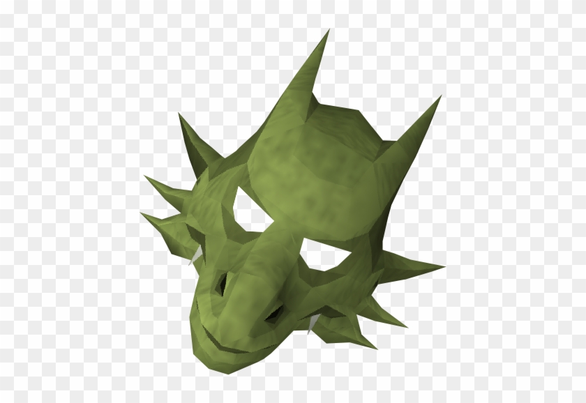 Green Dragon Mask Detail - Runescape Green Dragon Mask #953884