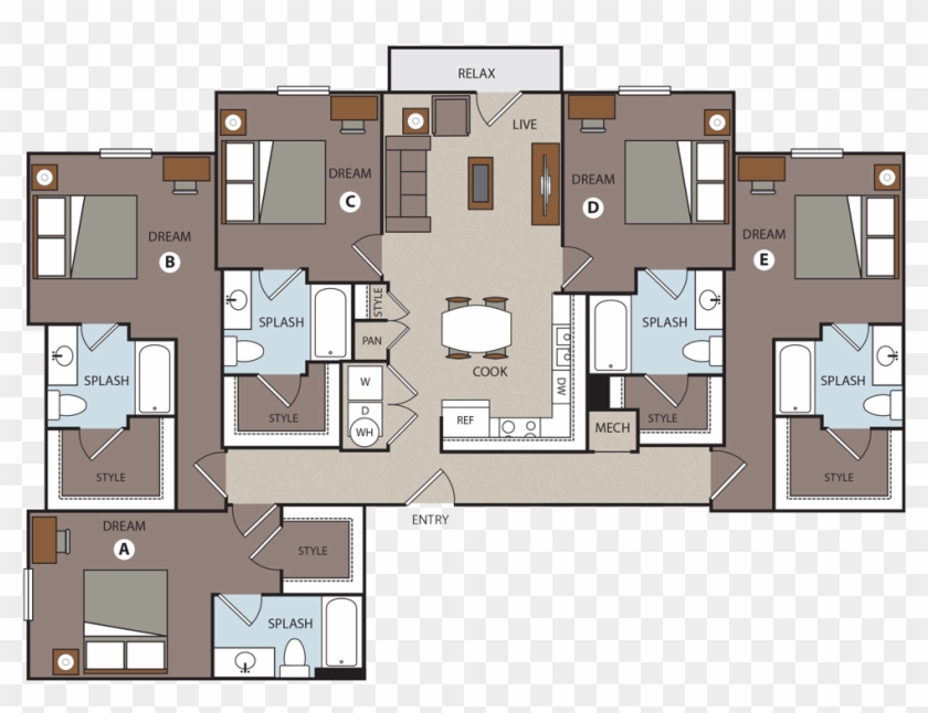 Prado Student Living Floor Plans Studio 1 2 3 4 5 Bedroom - Prado Student Living #953997