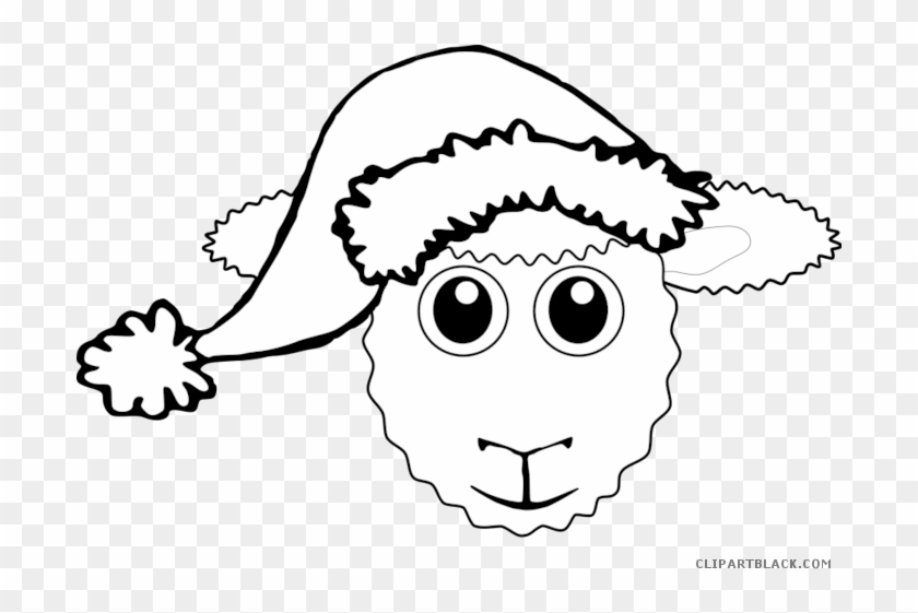 Black And White Sheep Animal Free Black White Clipart - Penguin Santa Yard Sign #954014