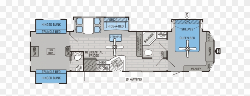 Fresh Decoration 2 Bedroom Rv Floor Plans Beautiful - Travel Trailer 2 Bedrooms Floor Plan #954053