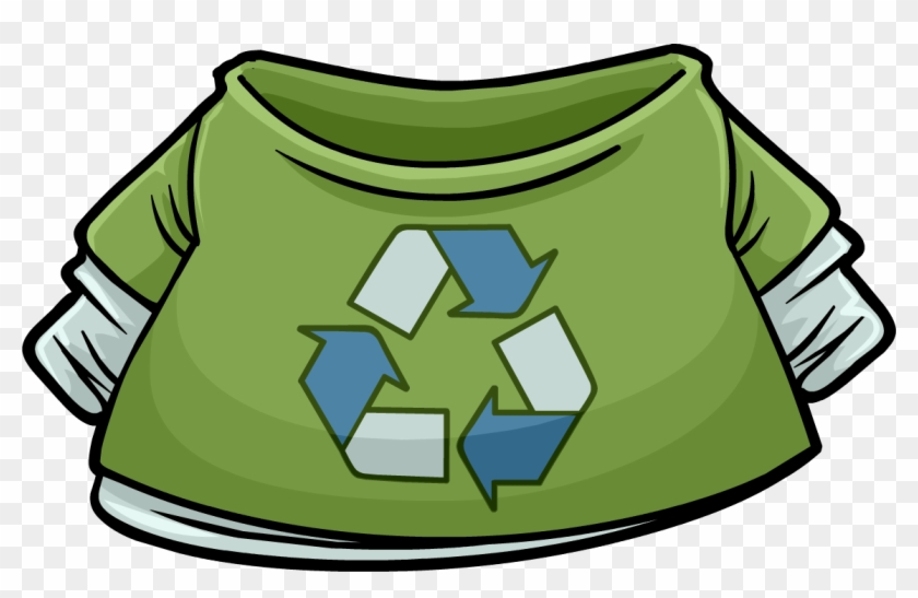 Green Recycle T-shirt Icon - Club Penguin Recycling Clothes #954114
