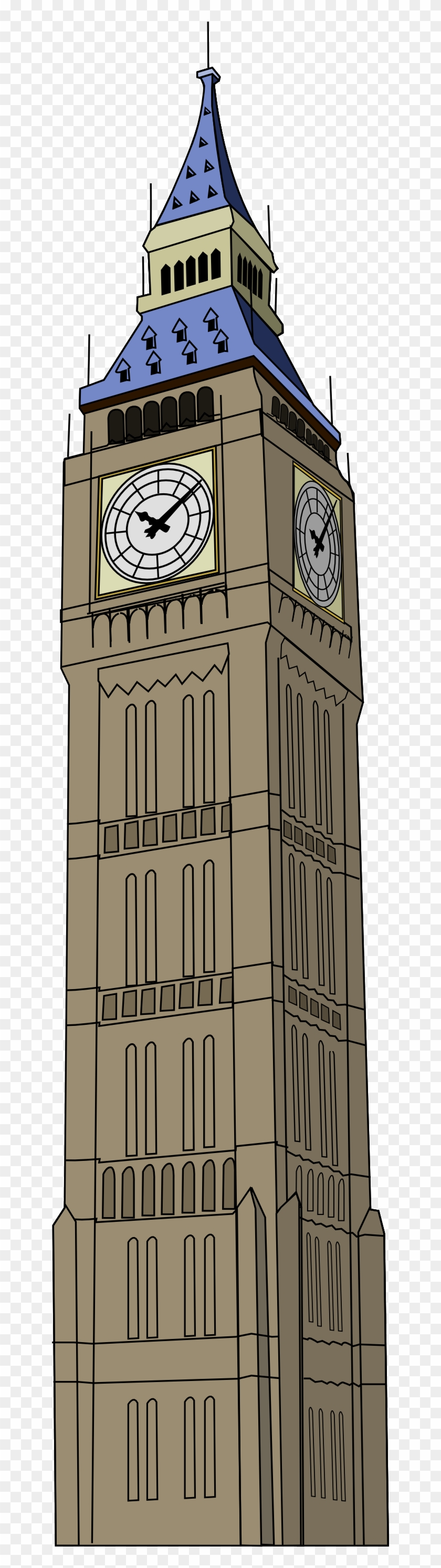 Drawing Of Big Ben Clock - Clock Tower Transparent #954202