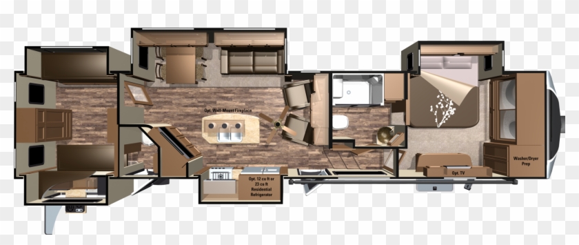 3x427bhs - 2 Bedroom 5th Wheel Floor Plans #954256