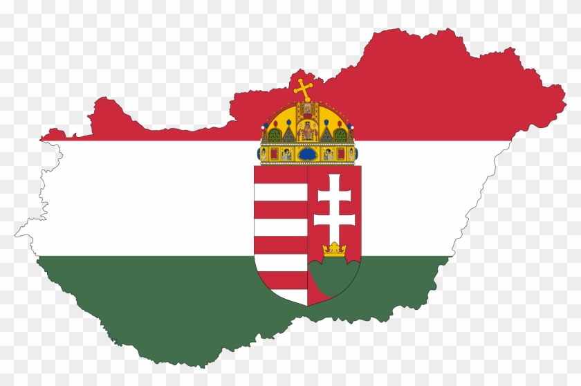 Map Flag With Stroke And Coat Of Arms - Hungarian Flag With Coat Of Arms #954290
