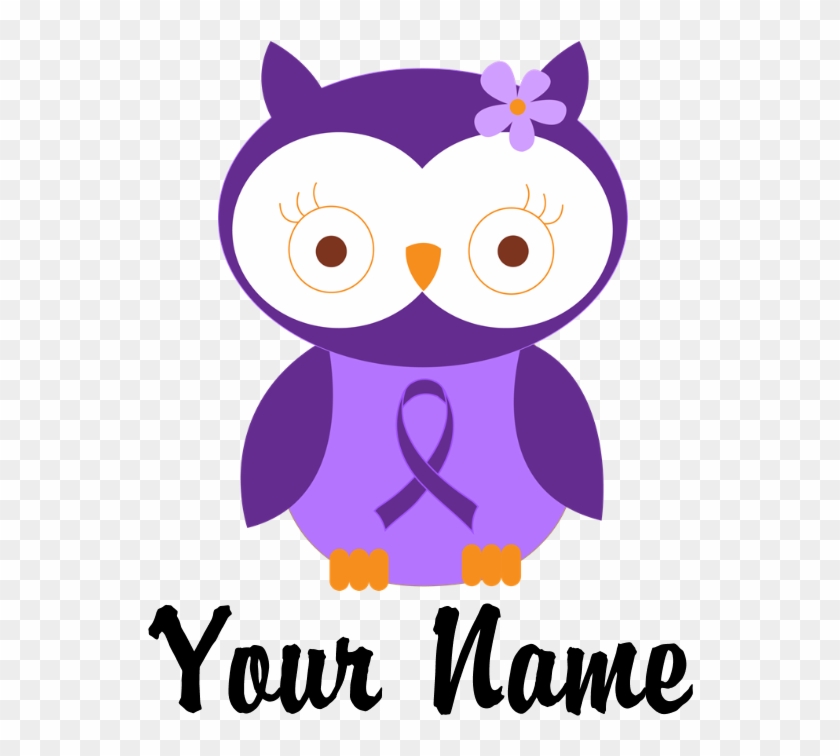 Personalized Purple Ribbon Owl Teddy Bear - Purple Ribbon Awareness Owl Ornament (round) #954297
