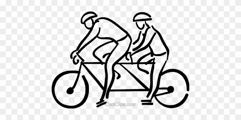 Two Person Bicycle Royalty Free Vector Clip Art Illustration - Logo Tandem #954378