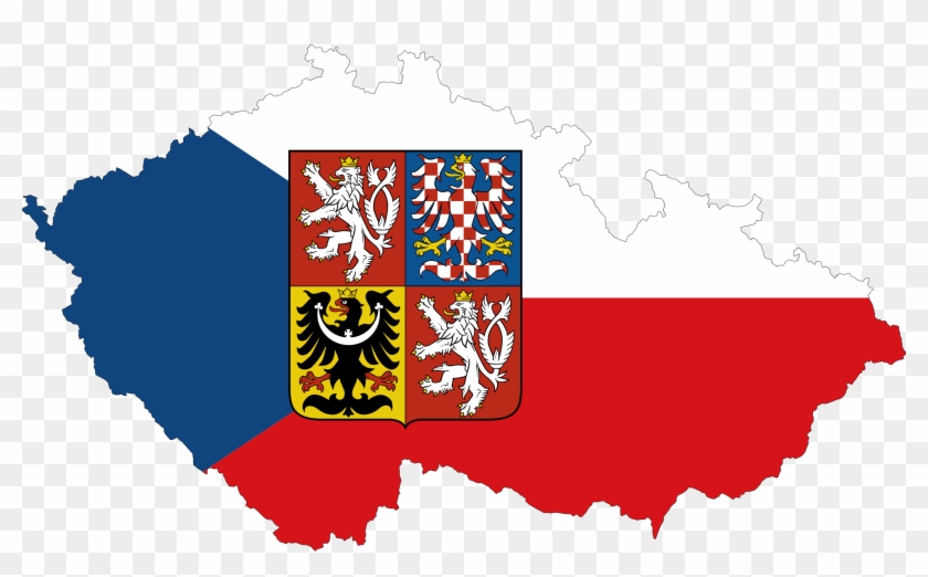 Republic Map Flag With Stroke And Coat Of Arms - Czech Republic Coat Of Arms #954382