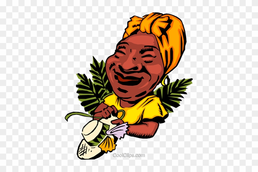 Cartoon Caribbean Lady Royalty Free Vector Clip Art - Cartoon African People #954453