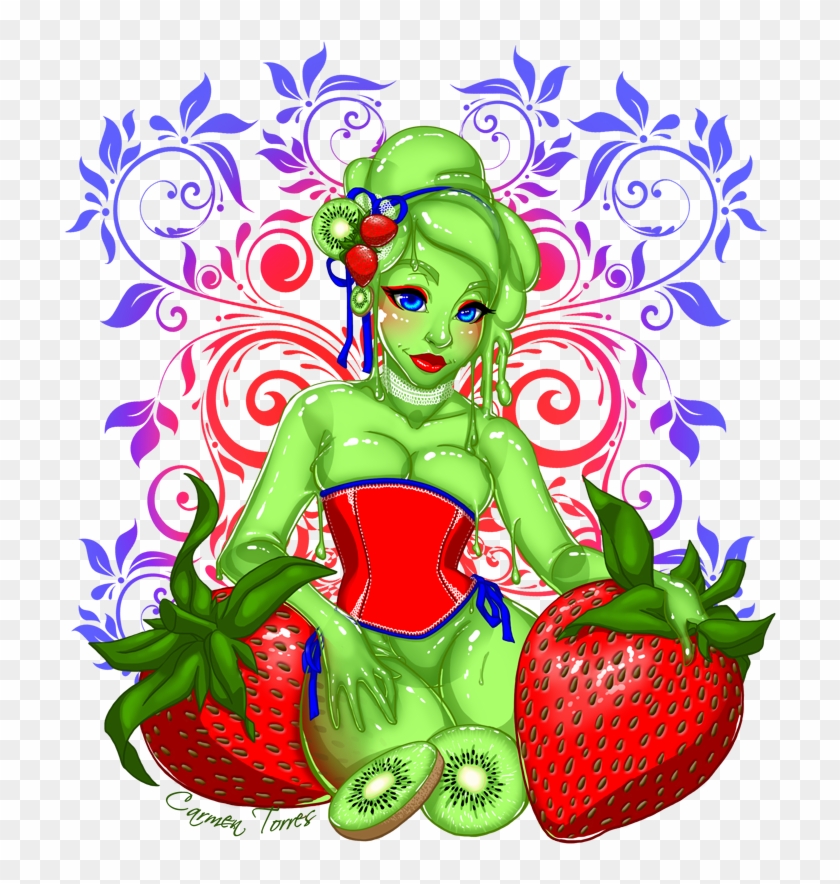 Strawberry Kiwi Slime Girl By Artofcarmen - Slime Girl Kiwi #954473
