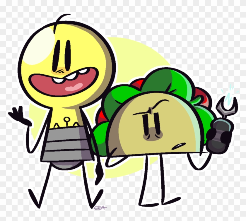 Lightbolb N Taco By Vriffet - Cartoon #954565