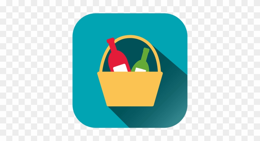 Wine Bottles Basket Icon Transparent Png - Basket #954599