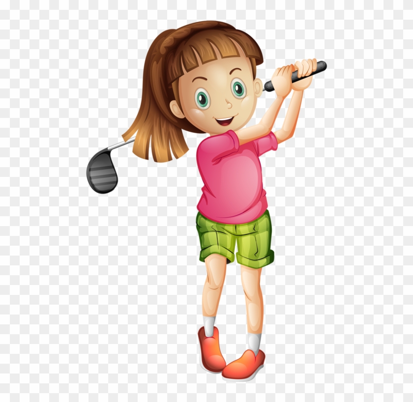 Girl Playing Golf Clipart #954755