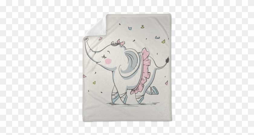 Cute Elephant Ballerina Dancing Cartoon Hand Drawn - Cute Elephant Drawing #954897