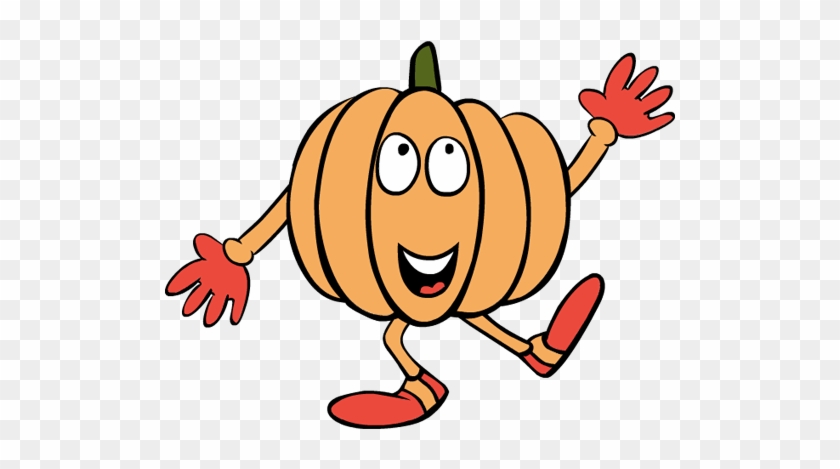 Clip Art Thanksgiving Pumpkin Excited Smiling Dancing - Pumpkin Teacher Clip Art #954905