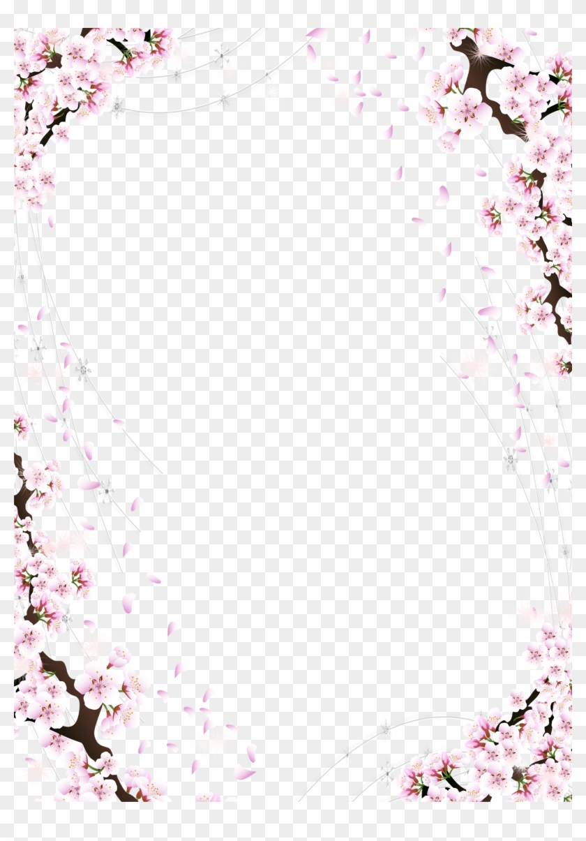 Cherry Blossom Tree Clip Art - Cherry Blossoms Border Design #954950