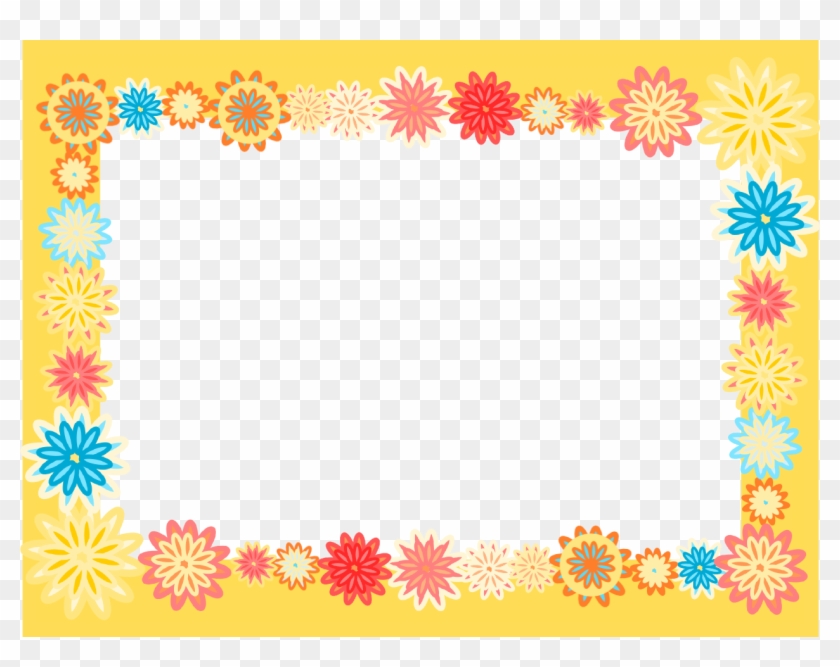 Flower Border Photo Ppt Backgrounds - Happy Birthday Flowery Frame #954957