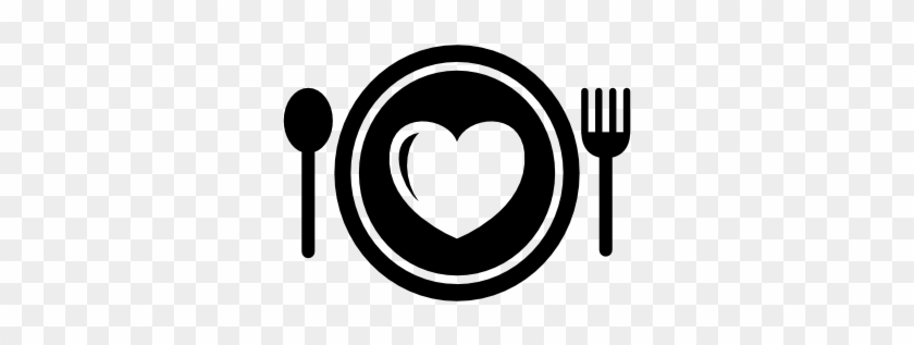 Heart-shaped Knife And Fork Icon - Fork And Knife Heart #954983