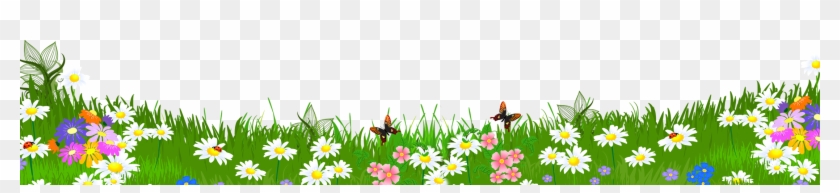 Butterfly Clipart Grass - Grass And Flowers Png #954999