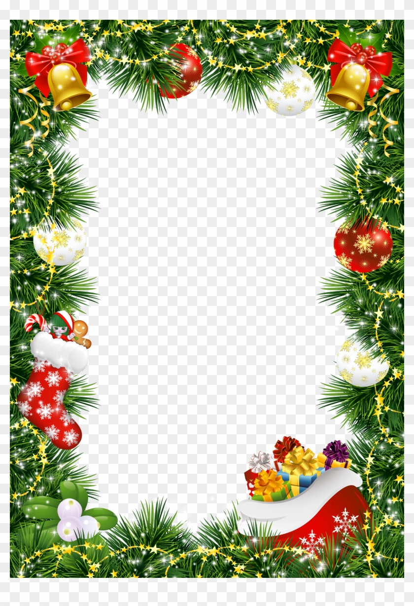 Christmas Photo Frame With Ornaments Gallery - Marco De Navidad Png #955042