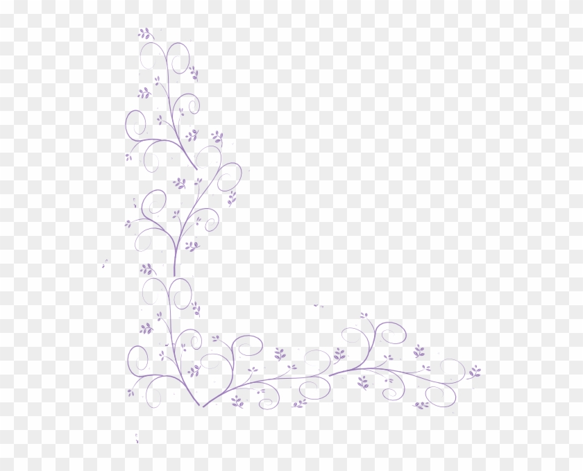 Purple Flower Clipart Corner Pencil And In Color Purple - White Corner Embellishment #955061