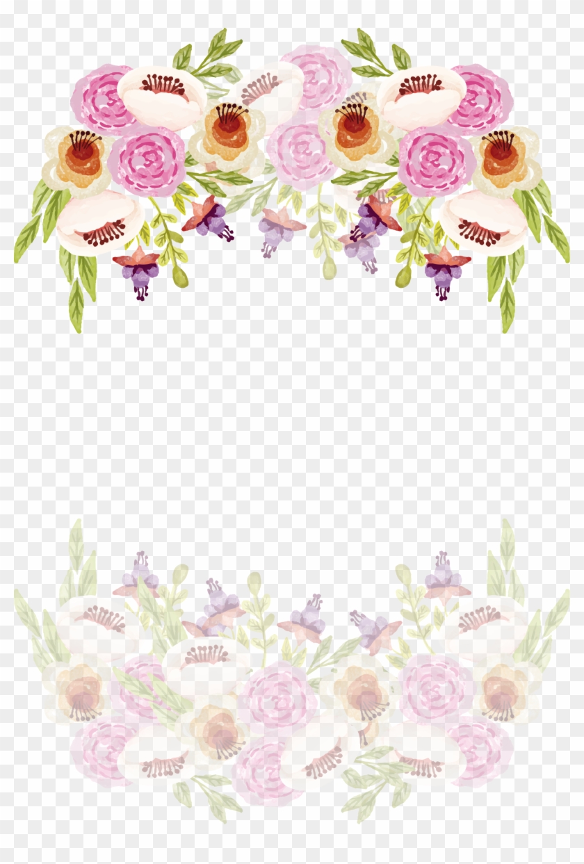 Romantic Watercolor Border Of Camellia - Transparent Wedding Invitation Borders #955072