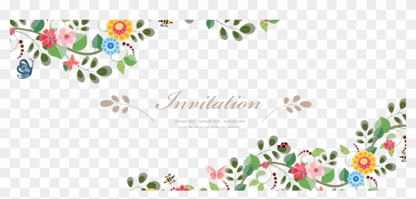 Wedding Invitation Flower Euclidean Vector - Flower Border For Wedding #955082