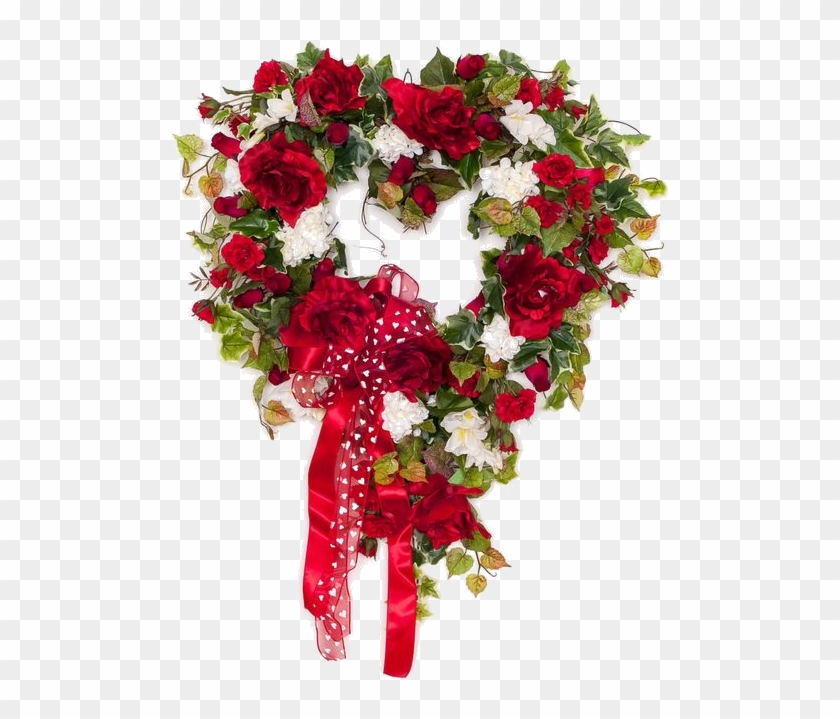 Rose Heart Wreath - Darby Creek Trading My Love Red Rose Heart Silk Wreath #955116