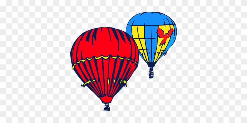 Hot Air Balloon Red Blue Transportation Tr - Hot Air Balloon Clip Art #955133