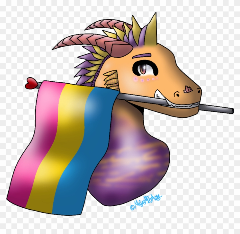 Pansexual Pride Dragon By Sunfurthewolf Pansexual Pride - Digital Art #955195