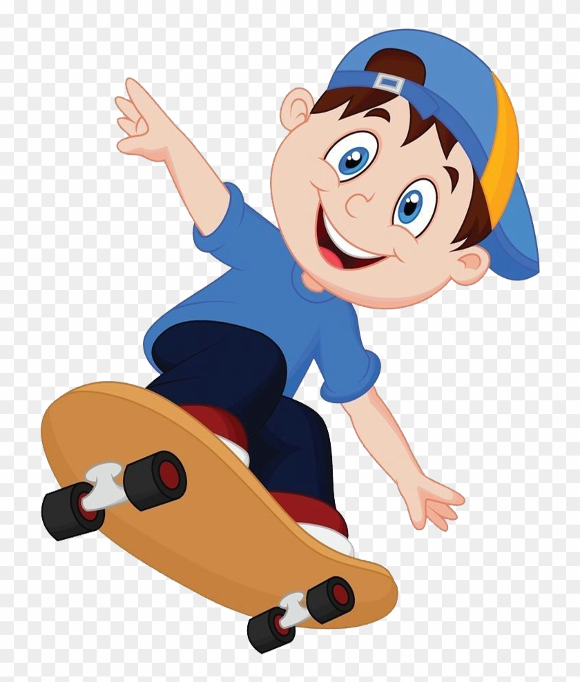 Cartoon Skateboarding Clip Art - Cartoon Boy Skateboarding #955325