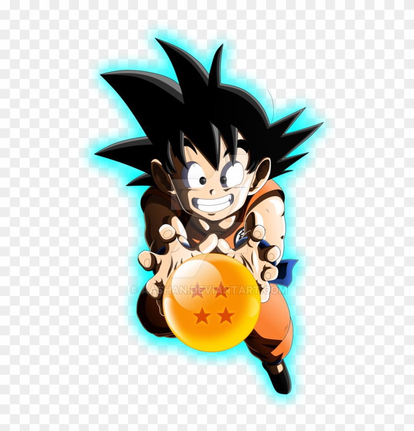 Kid Goku With Dragon Ball Colored Aura By Aashananimeart - Goku #955357