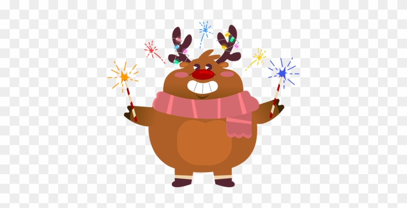Rudolph The Fluffy Reindeer Stickers Messages Sticker-4 - Cartoon #955382