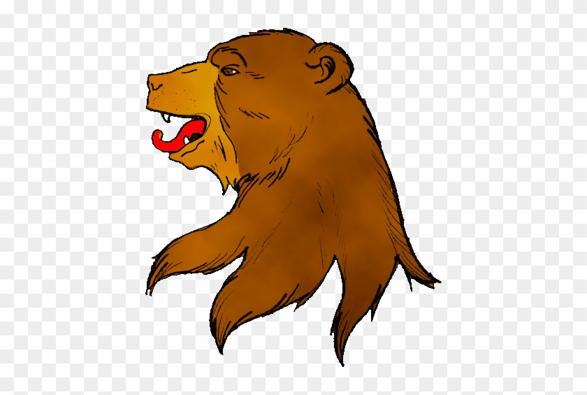 A Brown Bear's Head Erased Proper - Fang #955563