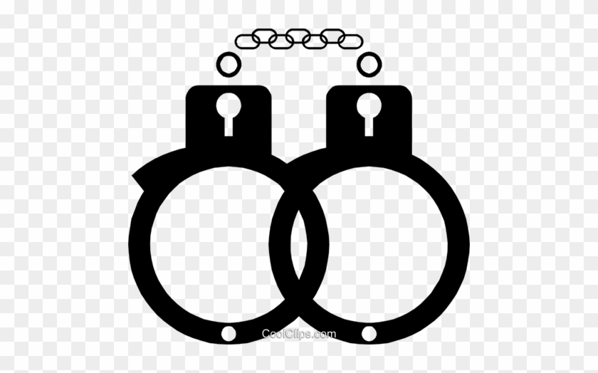 Handcuffs Royalty Free Vector Clip Art Illustration - Handcuffs Clipart #955574