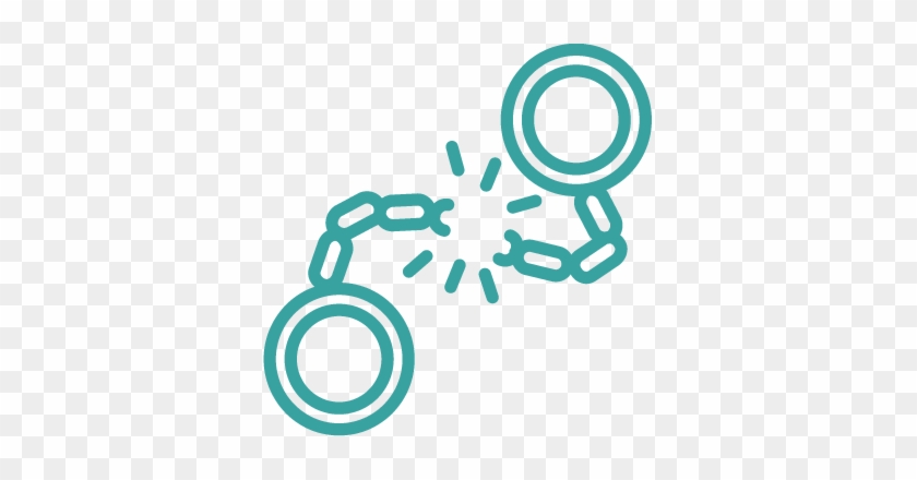 Broken Handcuffs Icon - Circle #955583
