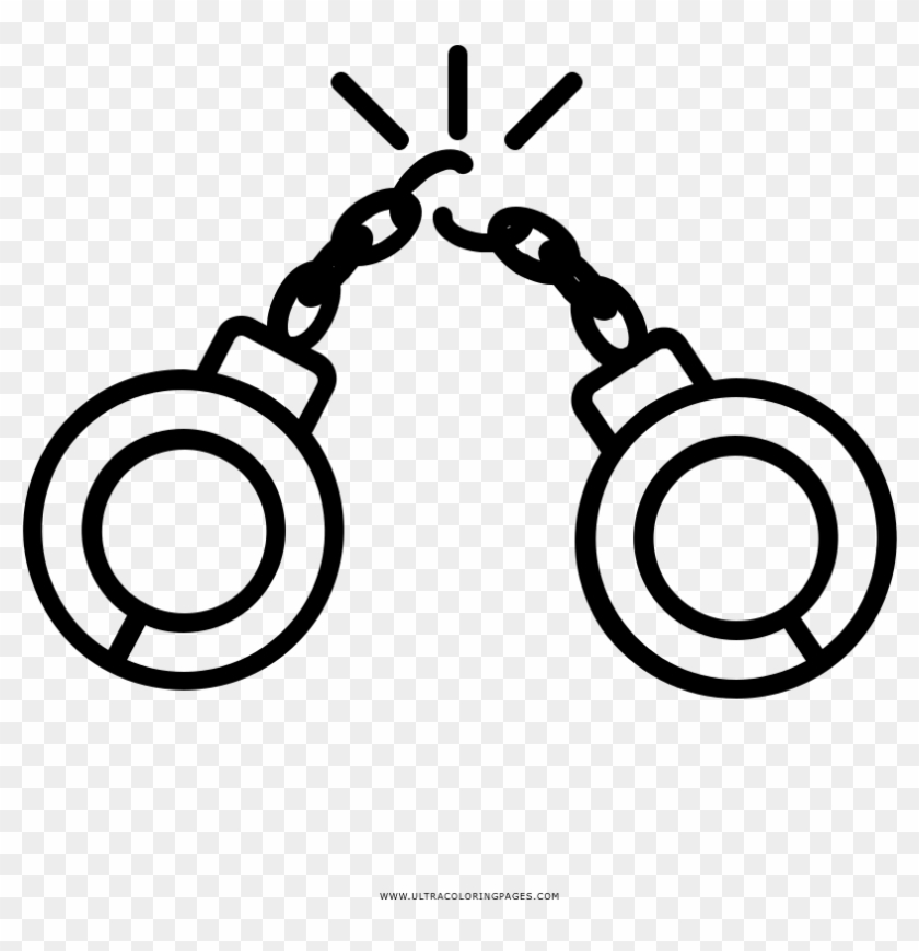 Handcuffs Coloring Page Drawing Full Size PNG Clipart Images Download