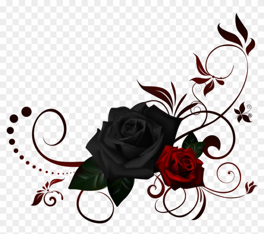 Black And Red Rose Border