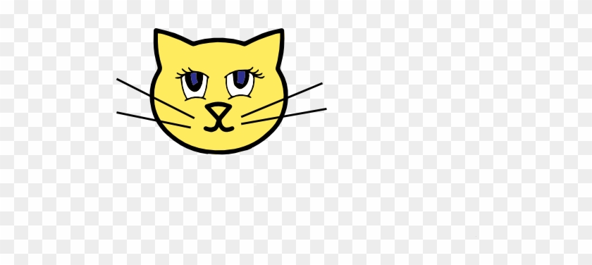 Yellow Cat Clipart - صورة وجه قطة كرتون #956234