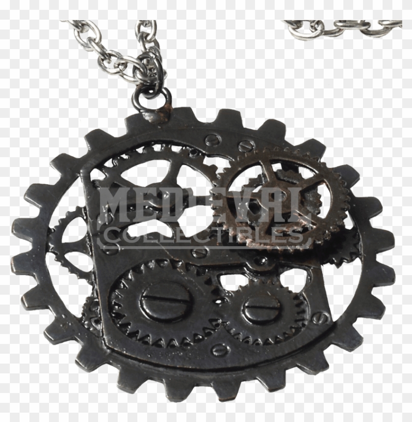 Item - "dark Metal Steampunk Gear Necklace" #956415