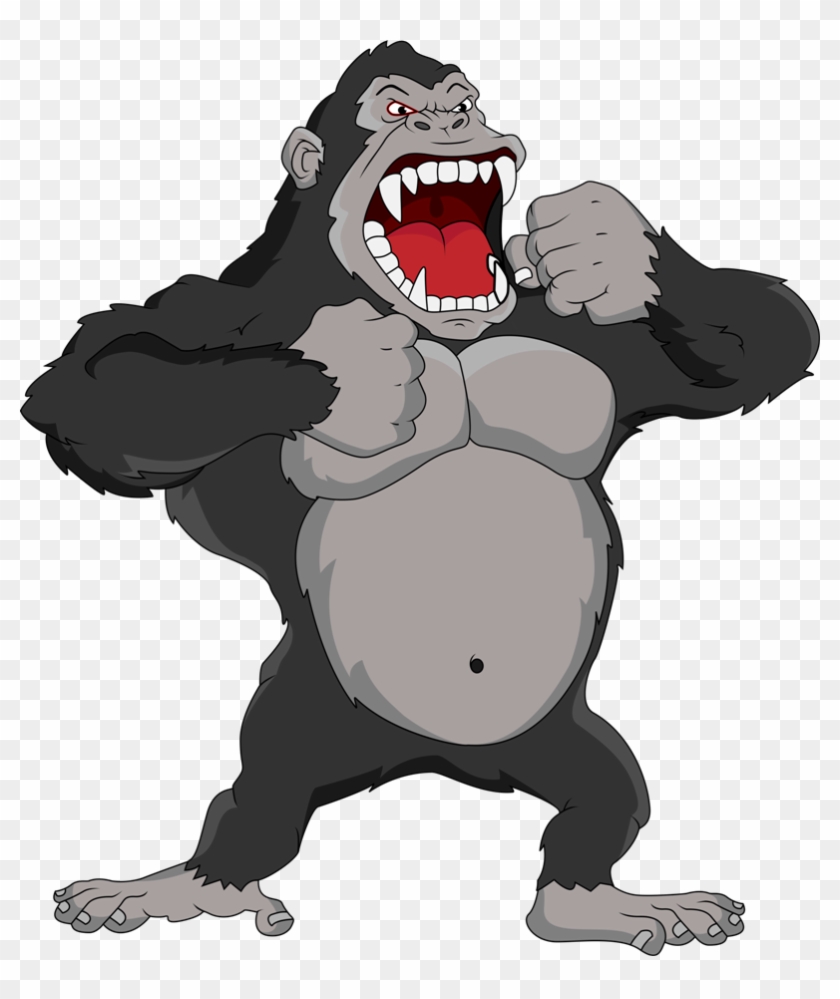 Gorilla Ape Cartoon Clip Art - Angry Cartoon Gorilla #956618