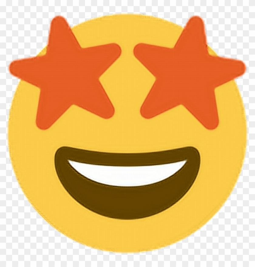 Star Eyes Orange Shape Starryeyed Emoji Emoticon Face - Emoji With Star Eyes #956626