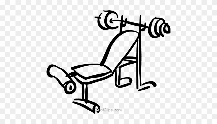 Man Lifting A Barbell On Weight Bench Cartoon Clipart - Clip Art #956663