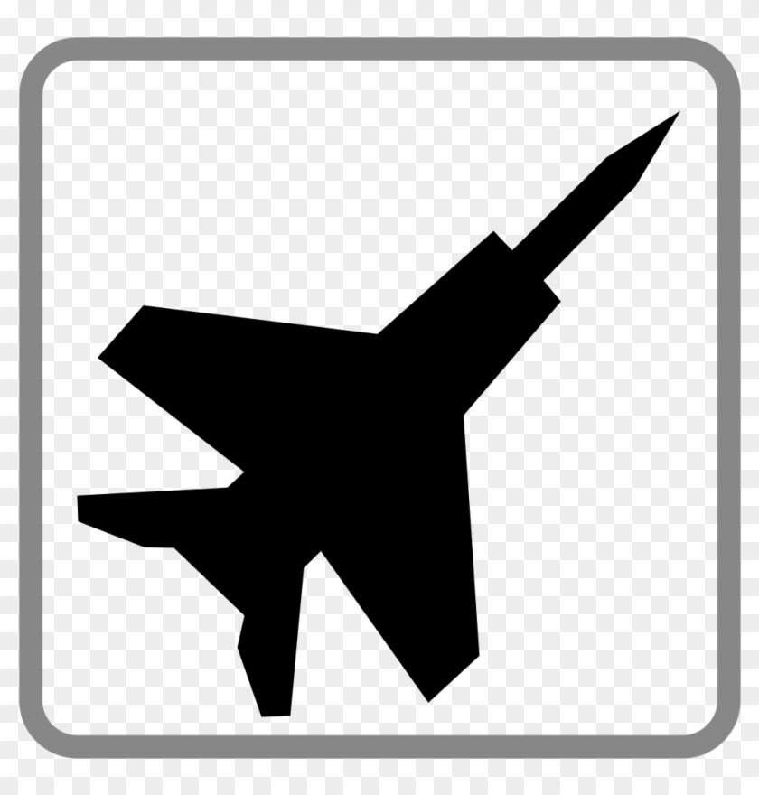 Fighter Jet Black Icon - Jet Black And White #956696