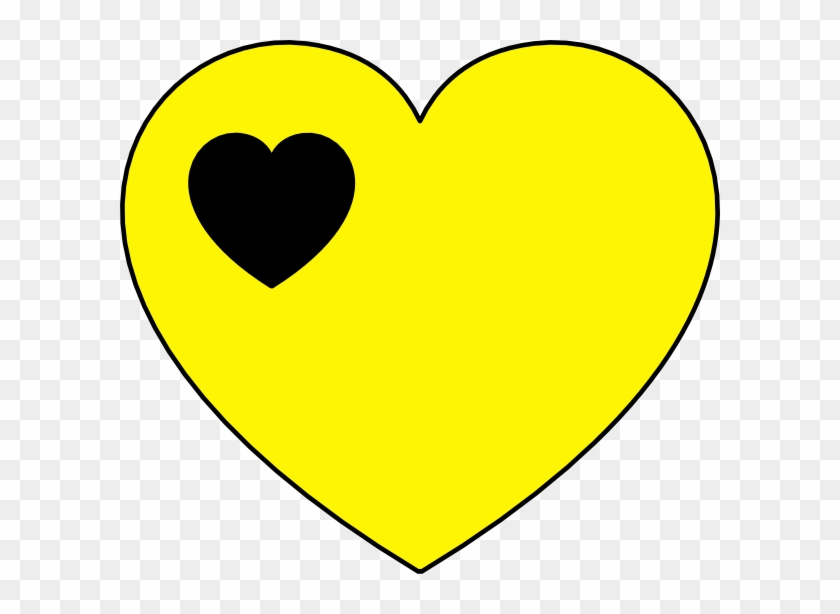 Heart Clip Art - Black And Yellow Heart #956727
