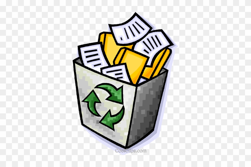 Recycle Box Royalty Free Vector Clip Art Illustration - Paper Recycle Bin Clipart #957016